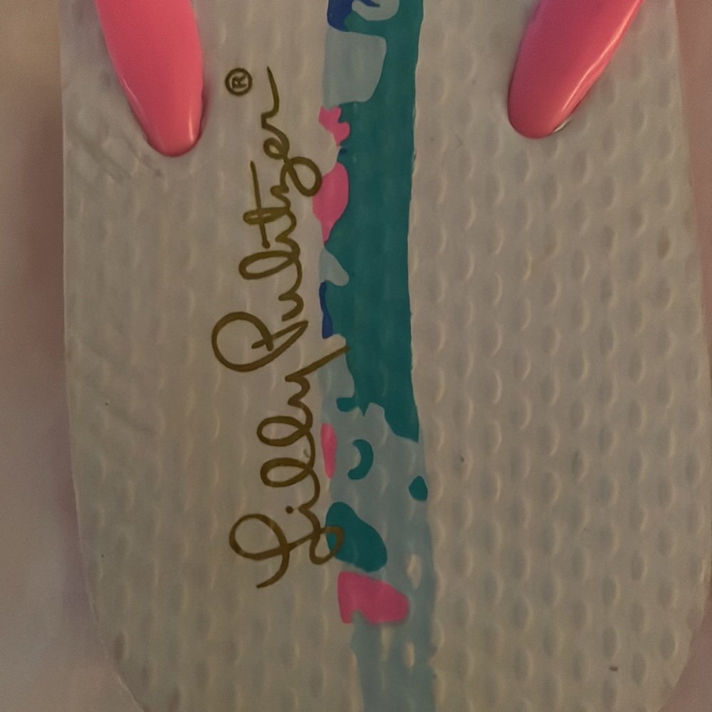 NWOT Lilly Pulitzer Tropical Palm Print Flip Flops - Picture 6 of 6